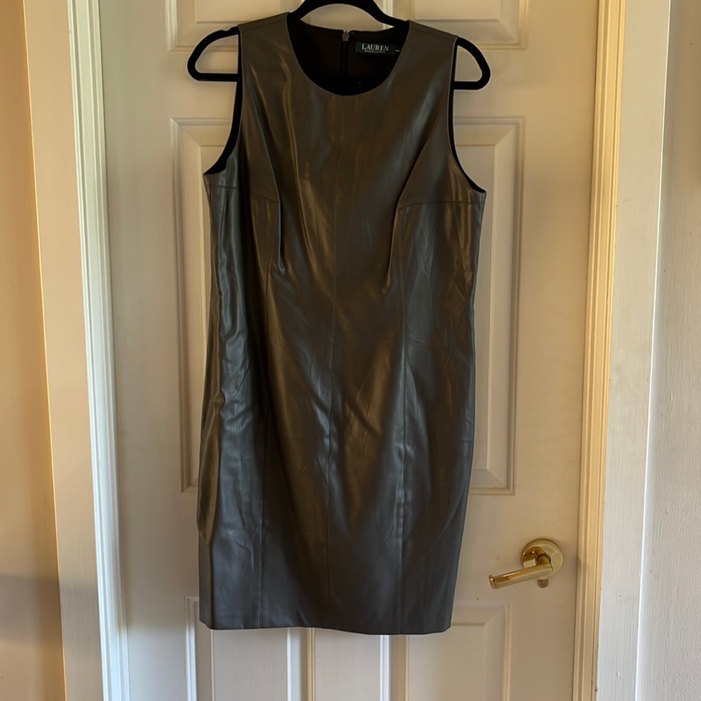 Lauren grey leather dress